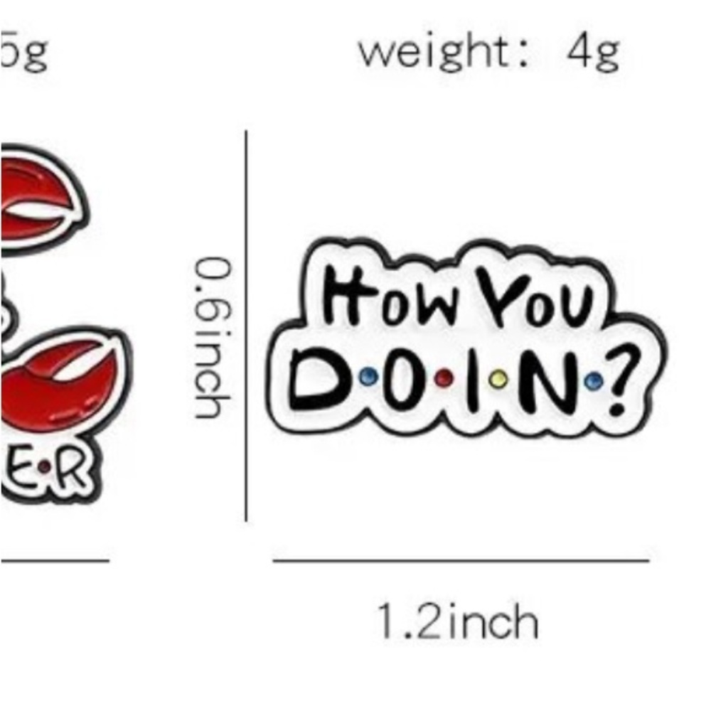 $2 FRIENDS PIN/BROOCH. NEW. ENAMEL METAL. $2 WITH ANY $10 ORDER OR MORE. - Picture 5 of 15